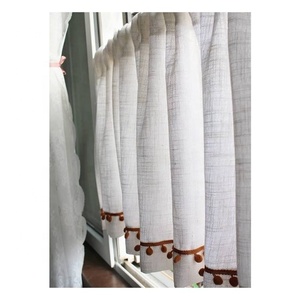 Trọng lượng nhẹ sinh học phân hủy nhà bếp Rèm Cửa Ngắn Rèm nâng Rèm nhiều có thể giặt tuyệt Bảng điều khiển vải tuyn điều trị cửa sổ - Product Image 4