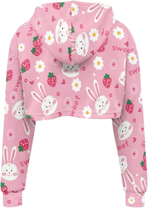 Nuevo estilo Top Trending Mujeres Sublimación Crop Top Hoodie Material duradero transpirable Sublimación Hoodie con los mejores diseños - Product Image 3