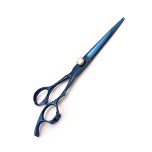 Tijera de peluquero con acabado de plasma azul Premium con mango de diseño elegante Tijeras de corte de pelo profesionales de acero inoxidable para Peluqueros - Product Image 6