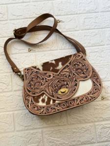 Sac à main en cuir de vachette de style occidental, cuir sculpté à la main, petit sac bandoulière, sac bohème gitan, sacs multi-usages faits à la main - Product Image 4