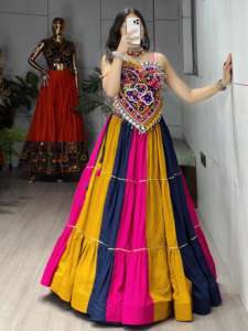 Navratri Use rayón con espejo Kutchi Work Lehenga Choli Compras en línea a precio mayorista Fabricante de Surat - Product Image 4