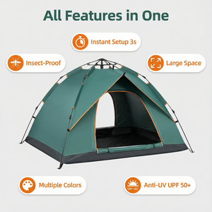 <span class=keywords><strong>Tente</strong></span> automatique légère gris nuage pour <span class=keywords><strong>2</strong></span> personnes, installation instantanée, abri solaire portable pour la plage, protection UPF 50+, revêtement argenté, quatre saisons - Product Image 3