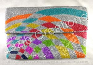 Nueva llegada de diseñador hecho a mano con cuentas para mujer, bolsos de mano, bolsos coloridos, bolso cruzado, botón de algodón suave personalizado - Product Image 1