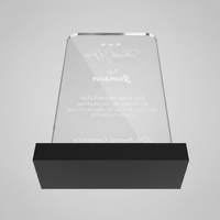 Trophée en acrylique à bords rectangulaires |   Récompense d'entreprise gravée |   Trophée commémoratif imprimé en typographie