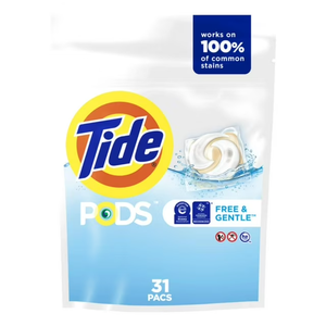 2X-Tide Free & Gentle HE Detergente para Ropa en Cápsulas, 31 Unidades, Ecológicas y Desechables - Product Image 5