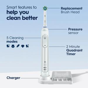 Brossette à dents électrique Oral-B Smart 5000, étanche IPX8, batterie rechargeable, charge USB, pour adultes et enfants de 3 ans et plus - Product Image 5