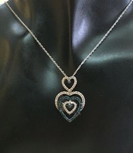 Collier pendentif en argent sterling avec chaîne à maillons, diamant rond naturel blanc bleu de 0,85 ct, style tendance, pour femmes, JEWELSPAARK - Product Image 5