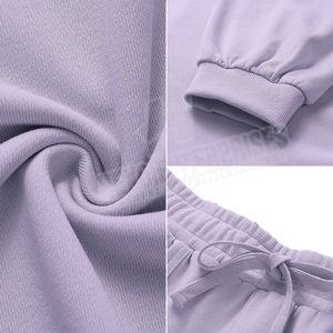 Cotton Women Custom Sweatsuit Training Jogging Wear 2 Piece Set Sportswear Oversized <b>Crewneck</b> Shorts Tracksuits Jogger Set - Product Image 5