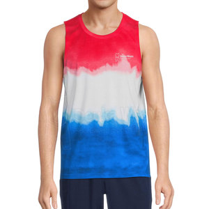 Camiseta sin mangas de algodón 100% de secado rápido para hombre, diseño personalizado OEM con estampado Tie Dye, ropa deportiva personalizada para adultos. - Product Image 2
