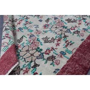 พรมวินเทจขนาด 3.6x6.6 ฟุต พรมตุรกี พรมลายตารางสีแดงทำจากขนสัตว์ - Product Image 4