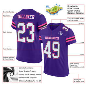Maillot de football américain toutes saisons personnalisé léger pour la jeunesse et l'école universitaire uniforme de coupe athlétique - Product Image 4