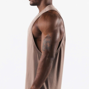 Sleeveless Sportswear <b>Men</b> Stringer Tank Top Polyester <b>Singlet</b> Workout Fitness Gym High Neck Tank Top - Product Image 3