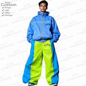 Streetwear personnalisé Survêtement coupe-vent Ensemble deux pièces Vestes surdimensionnées légères Patchwork Survêtement en nylon respirant pour hommes - Product Image 6