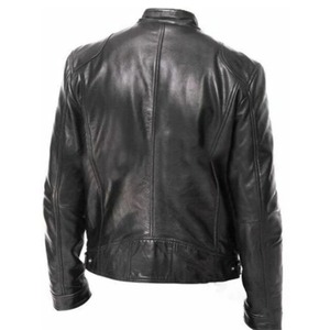 Chaqueta de cuero de cordero genuino negro para hombre de moda de alta calidad/chaqueta de cuero para hombre nueva chaqueta de cuero de moda para hombre de alta calidad - Product Image 5