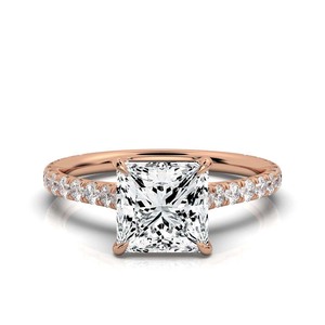 Elegante anillo de compromiso para mujer, oro sólido de 14K y 18K con diamante, diseño personalizado, banda de Boda nupcial para fiestas - Product Image 2