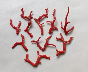 HERMOSO 100% Piedra preciosa de coral rojo italiano natural, palo pulido suave de coral suelto, palo de coral rojo de calidad AAA +, coral rojo - Product Image 2