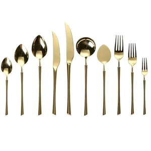 Juego de Cubiertos de Acero Inoxidable Negro y Dorado de Primera Calidad, Vajilla Elegante de Dos Tonos para Cocina, Mesa, Hogar, Restaurante y Hotel - Product Image 2