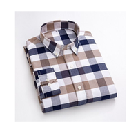 Kemeja Kerja Pria Slim Fit Musim Gugur Kasual Lengan Panjang Oxford Woven Satin Kancing Tunggal Polos Bernapas Cepat Kering Anti Kusut