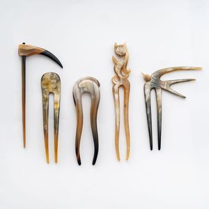 BÚFALO HECHO A MANO PULIDO CUERNO DE BÚFALO ACCESORIOS PARA EL PELO Tenedor de pelo Pasadores Clips para joyería Matiss Hair Styling - Product Image 4