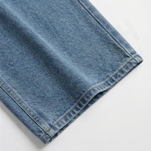 Jeans pour femmes en gros, style rétro, taille haute, jambe droite, design plissé à un bouton, coupe ample polyvalente, pantalon en denim décontracté - Product Image 6