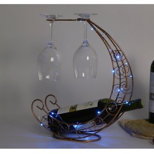 Porte-bouteilles de vin en métal porte-bouteille de vin unique créatif décoration de la maison support de vin de couleur personnalisé écologique minimaliste - Product Image 4