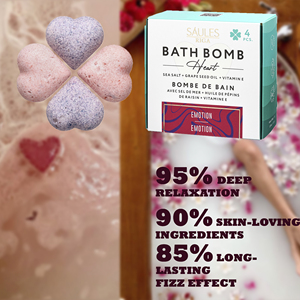 Set de Bombas de Baño Orgánicas Aromáticas Emotion, 4 Vaporizadores de Ducha en Forma de Corazón con Aceites Naturales para el Cuerpo, Caja de Regalo OEM ODM para el Día de la Mujer - Product Image 2