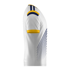 Camiseta de fútbol de cuello retro transpirable de alta calidad al por mayor, camiseta de fútbol uniforme de equipo de diseño personalizado para hombre - Product Image 4