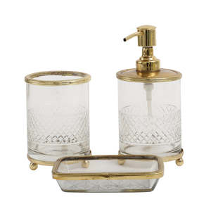"Ensemble de bain élégance intemporelle en laiton finition antique une collection d'inspiration vintage pour un look classique et luxueux." - Product Image 1
