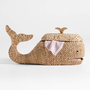 Dog shaped water hyacinth basket for baby <b>shower</b> room decor <b>storage</b> baskets with removable lid - Product Image 5