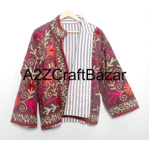 Veste courte brodée artisanale en cotrise, manteau d'hiver ethnique, vêtement d'extérieur traditionnel écologique et respirant en coton pour les fêtes - Product Image 6