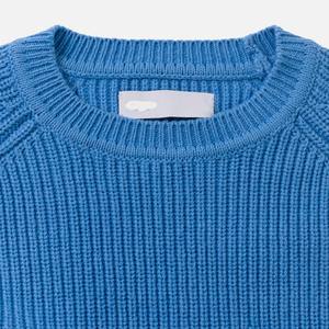 Wholesale <b>Men</b> Blue Knitted Sweater Cotton Long Sleeve Crewneck <b>Cardigan</b> Fashion Warm Winter Breathable Front Chest <b>Pocket</b> - Product Image 2
