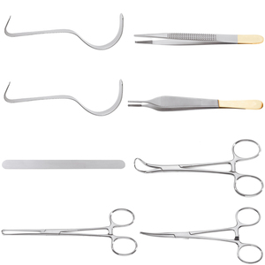 Juego de pared abdominal Janis de 8 piezas, instrumentos de blefaroplastia de acero inoxidable, kit de oftalmología y cirugía plástica - Product Image 3