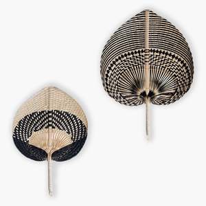 Abanico de mano de hoja de palma de diseño artístico, colgante de pared, tamaño personalizado de bambú natural, para regalo de boda y decoración - Product Image 2