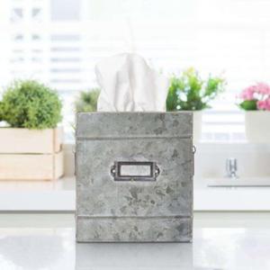 Decorative Galvanized Metal <b>Tissue</b> <b>Holder</b> with Rustic Detailing & Ideal for Enhancing Farmhouse-style <b>Kitchens</b> & Bathrooms - Product Image 5