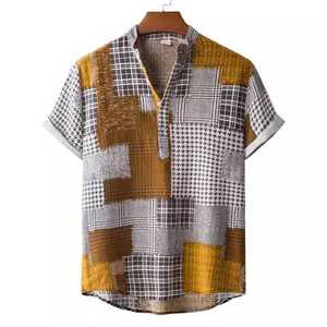 Camisetas hawaianas tropicales para hombre, Jersey de Color azul, camisetas florales con botones, ropa de playa de verano, camisa turística Vac - Product Image 4
