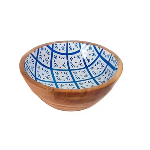 2025 tendance dauphins Offre Spéciale imprimé décalcomanie en bois rond acacia bols en bois ustensiles de cuisine vaisselle utiliser des bols à des prix bon marché - Product Image 1