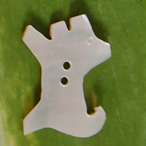 Botón con Adorno de Gato de MOP SEASHELL JEWELRY, Botón de Concha Marina, Diseño de Gato, Concha Plana, Dorado - Product Image 2