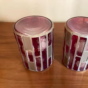 Portavelas Votivas de Vidrio Dorado, Portavelas Decorativos de Vidrio con Mosaico, Portavelas Votivas para Velas de Té, Decoración de Iluminación - Product Image 1