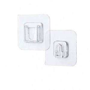 Double-Sided Adhesive Hanger Suction Cup Sucker Wall Strong Transparent <b>Hooks</b> for Kitchen Bathroom - Product Image 1