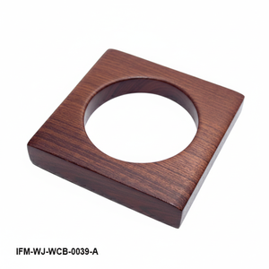 Brazalete Cuadrado de Madera de Palisandro Natural, Minimalista, Moderno, Geométrico, Joyería Arquitectónica - Product Image 5