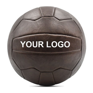 RETRO Heritage Brown Leather Soccer <b>ball</b> Vintage Leather Soccer <b>Ball</b> 18 Panel Retro Look High Quality Real Leather - Product Image 1