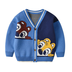 Offre Spéciale personnalisé col en v pull bébé garçon et filles hiver lapin dessin animé jacquard pull enfants tricots cardigan2025 - Product Image 1