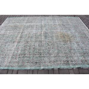 Alfombra Turca Vintage Clásica Blanca de 7.8 x 10.5 pies, Diseño de Patchwork, Tejido Plano de Lana, Ecológica, Pelo Mediano, para Comedor - Product Image 3