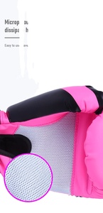 Guantes de boxeo personalizables de cuero auténtico de 8oz con cierre de velcro Diseño de logotipo personalizado antideslizante para entrenamiento de artes marciales - Product Image 6