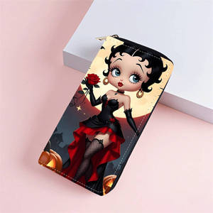<span class=keywords><strong>Portafoglio</strong></span> Lungo Vintage Bettyy Boopp 2026 in Stile Coreano, Rosso-<span class=keywords><strong>Rosa</strong></span>, per Donne, Porta Cellulare e Carte - Product Image 3
