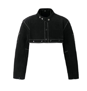 Chaqueta de cuero de seguridad industrial resistente para hombre para soldar Chaqueta de soldadura de cuero de calidad superior - Product Image 3