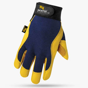 Guantes de trabajo originales SkatIQ de piel de cabra de primera calidad, guantes de trabajo de doble Palma, guantes de seguridad de alta calidad con función antideslizante - Product Image 3