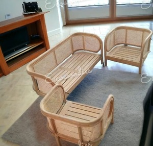 Juego de sofá de mimbre de diseño moderno y creativo, conjunto de 3 sofás de ratán de patio para balcón, hotel, exterior - Product Image 2