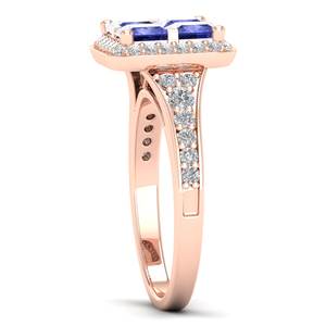 Anillo de Compromiso de Oro Sólido de 14k con Diamante Certificado por IGI, Corte Princesa, 1.56 Ct, Tanzanita, Joyería, Precio al por Mayor REYES - Product Image 3