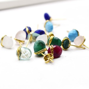 Peridot Quartz <b>Handmade</b> Stud <b>Earrings</b> Oval Gemstone Wire Wrapped <b>Earrings</b> for Women - Product Image 5